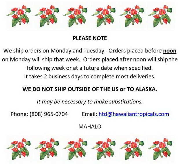 SHIPPING DAYS and DISCLAIMERS